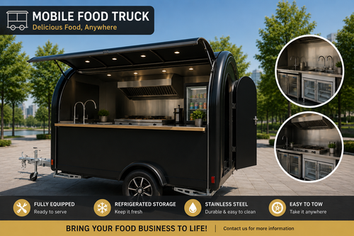 Black burger and fast-food trailer for UK street food