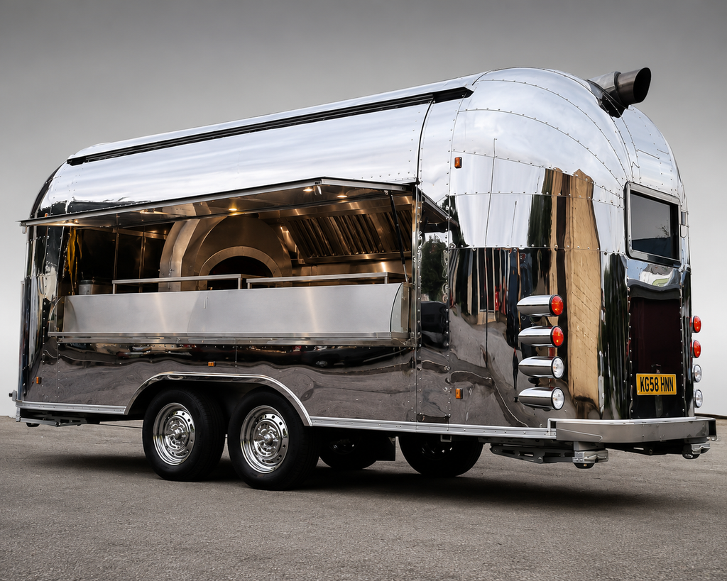 Stainless mobile bar and drinks trailer for UK events
