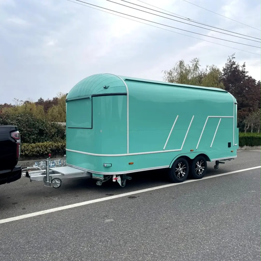 Food trailer serving hatch for fast-food business