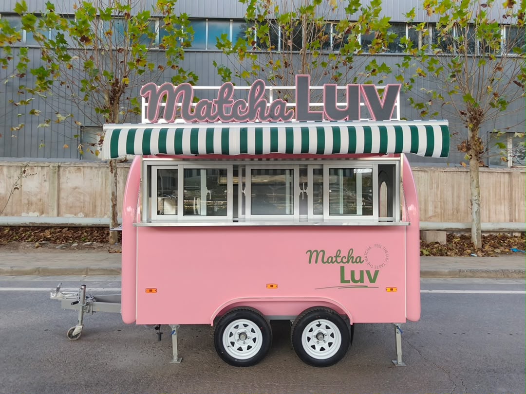 Dessert food trailer with customer serving hatch